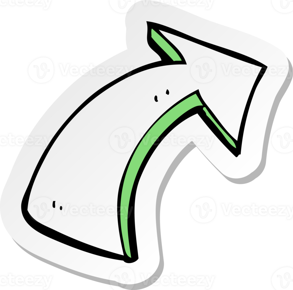 sticker of a cartoon pointing arrows png