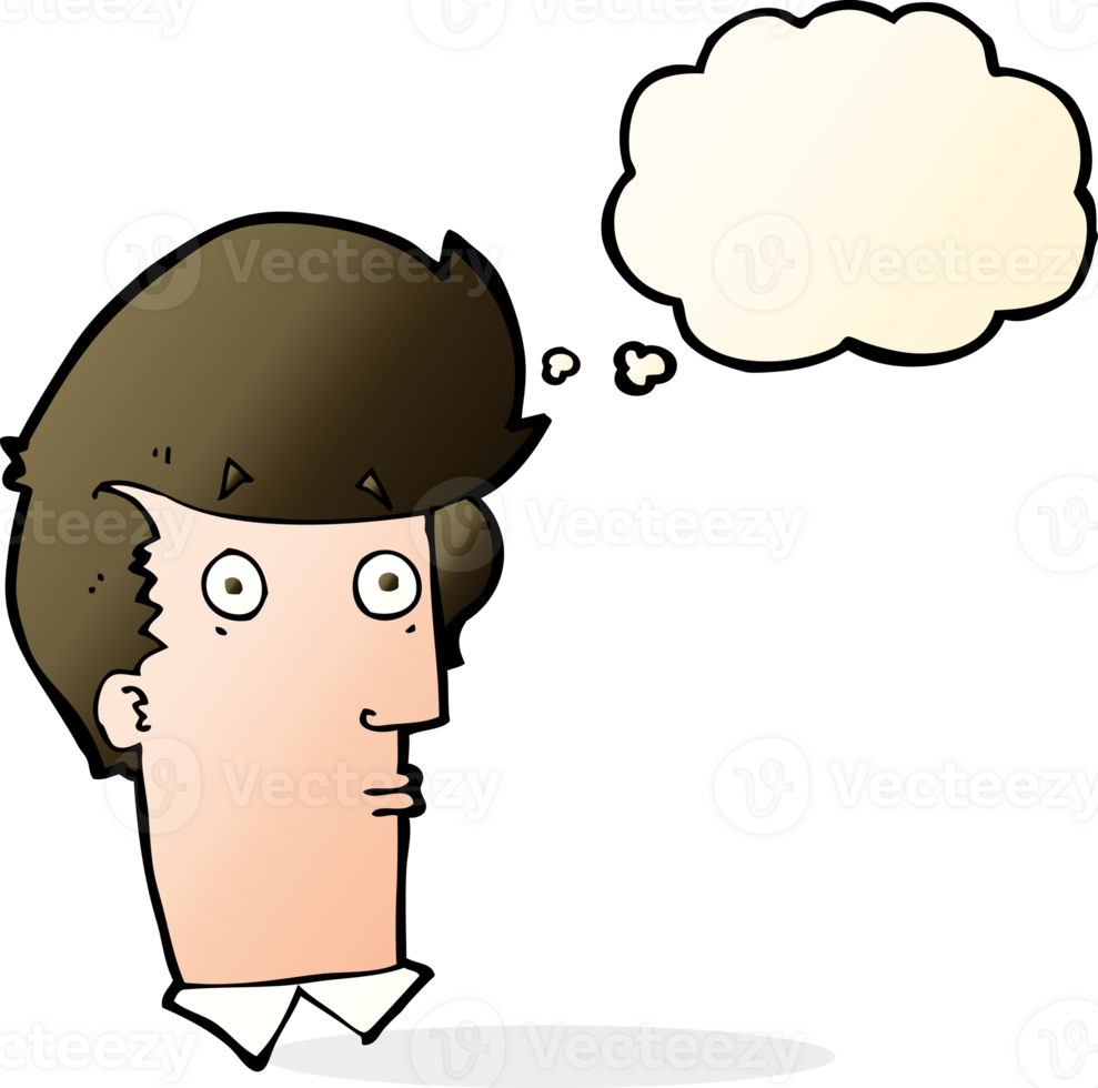 cartoon surprised expression with thought bubble png