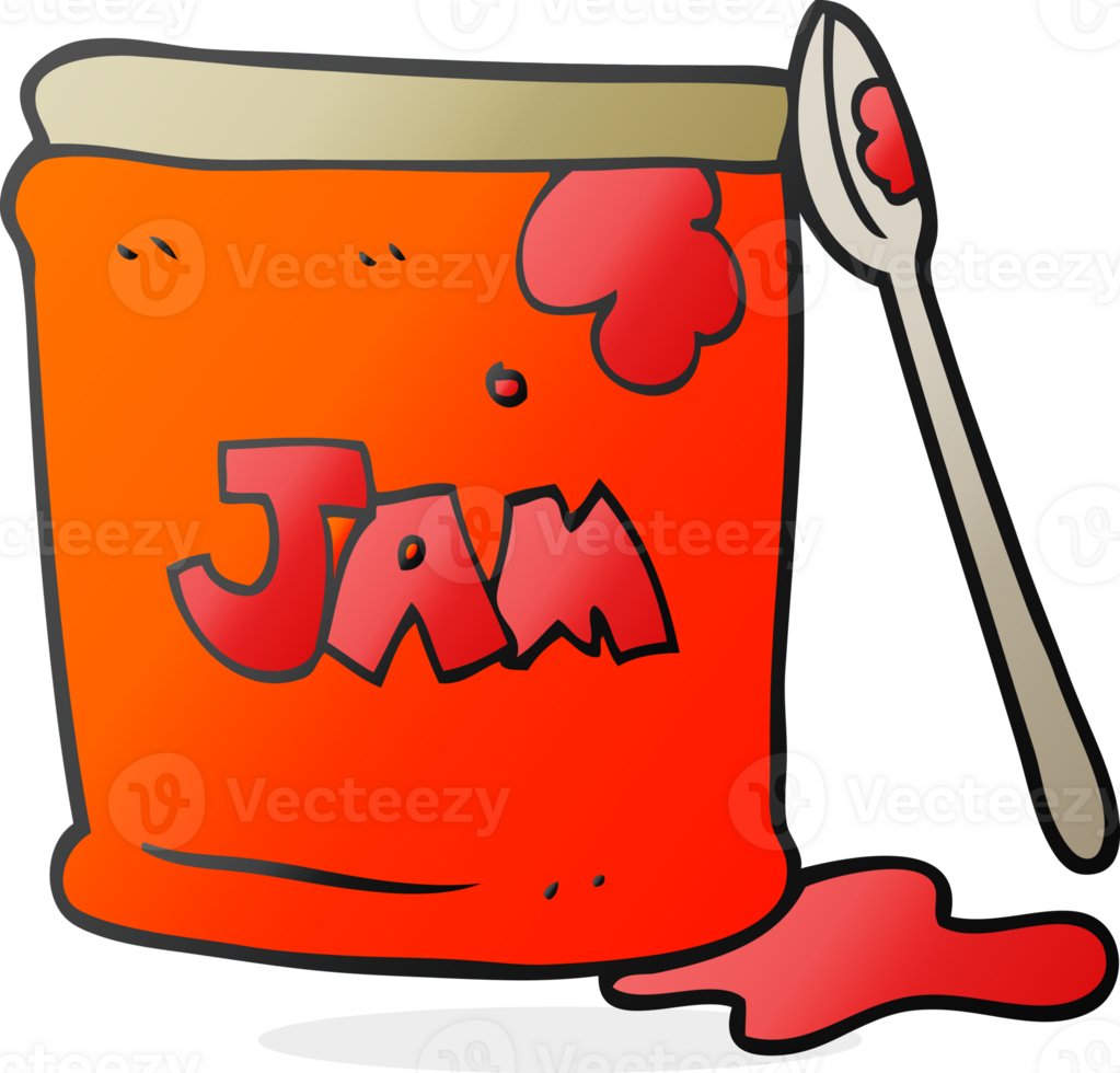 hand- getrokken tekenfilm jam pot png