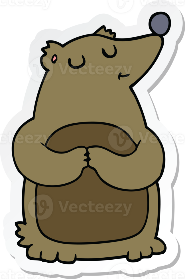 sticker of a cartoon bear png