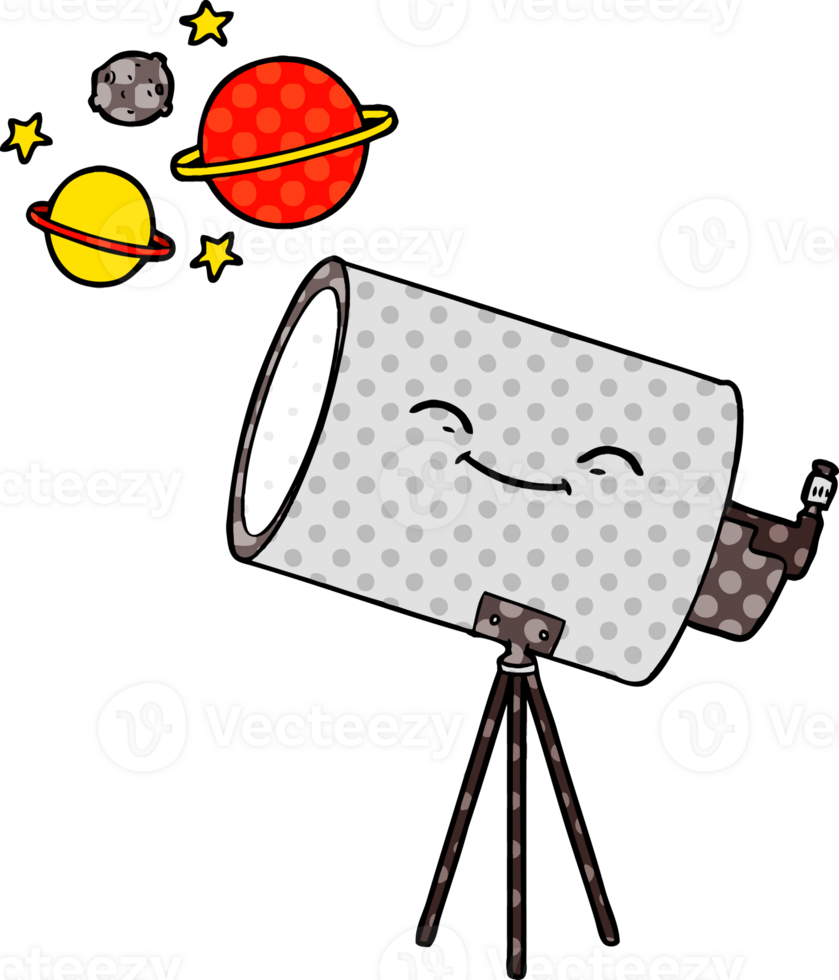 cartoon telescope with face png