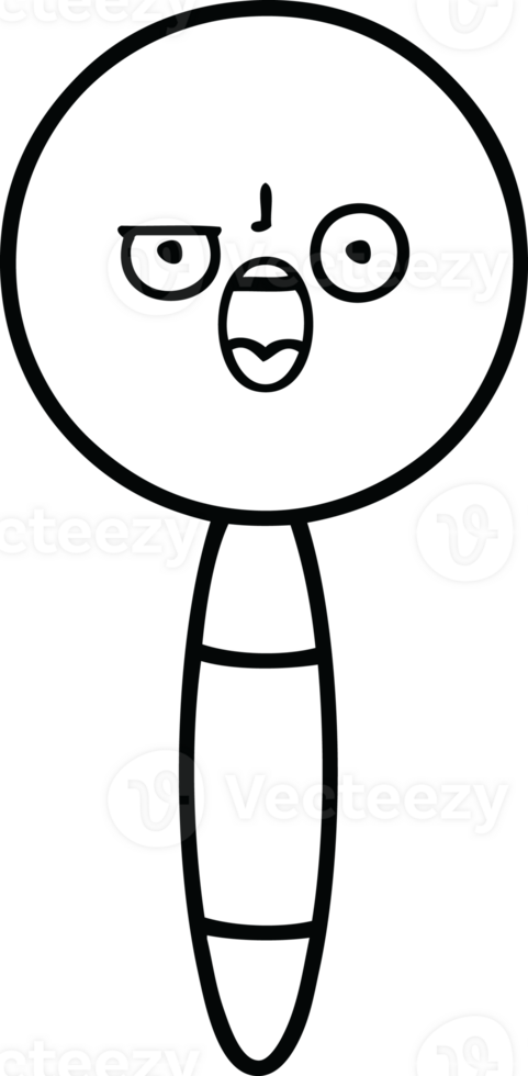 line drawing cartoon of a magnifying glass png