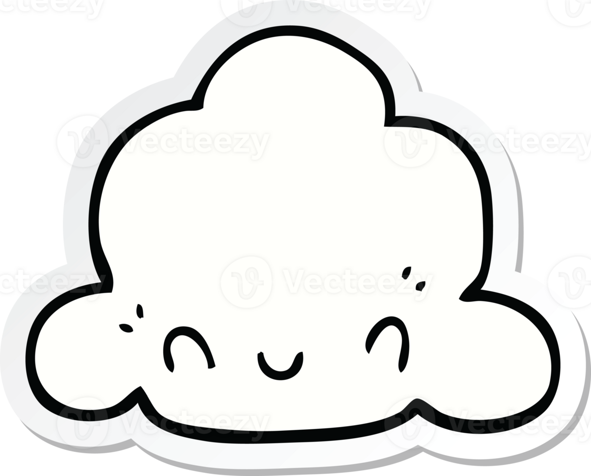 sticker of a cartoon cloud png