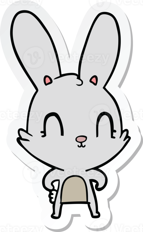 sticker of a cute cartoon rabbit png