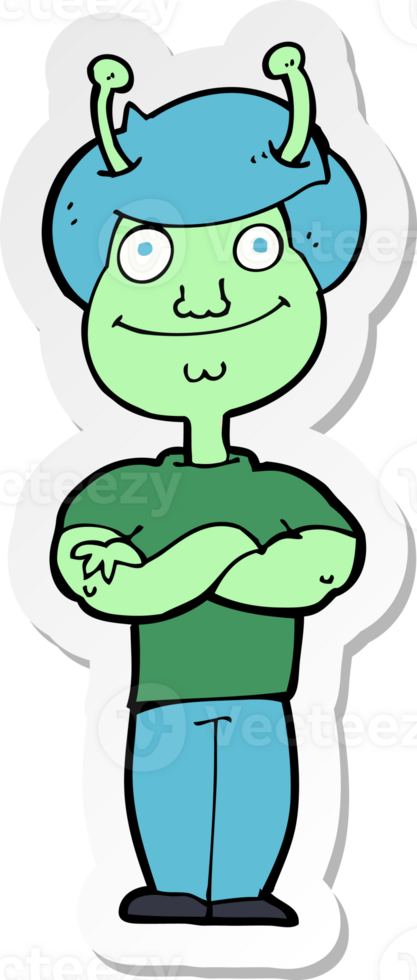 sticker of a cartoon space alien png