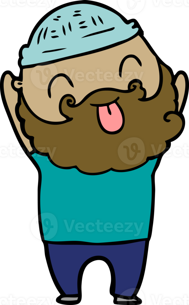man with beard sticking out tongue png