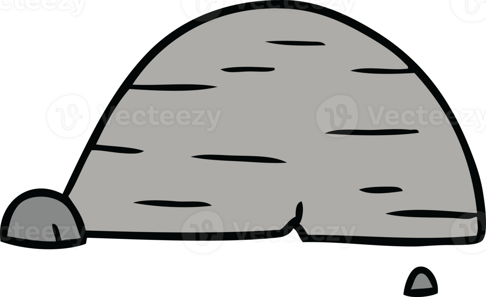 hand drawn cartoon doodle of grey stone boulder png