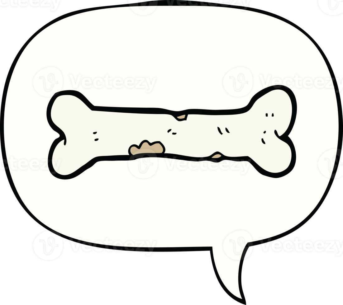 cartoon bone with speech bubble png