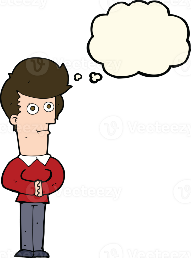 cartoon man staring with thought bubble png