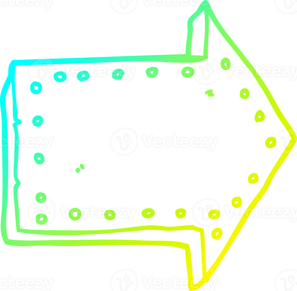 cold gradient line drawing of a cartoon pointing arrow png