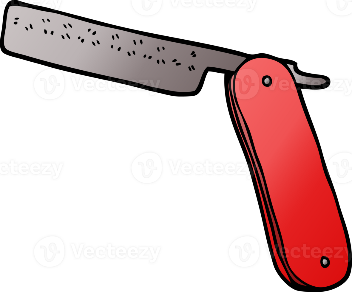 cartoon doodle cut throat razor png