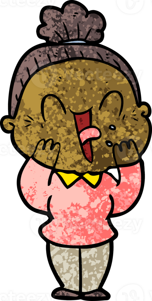 cartoon happy old woman png