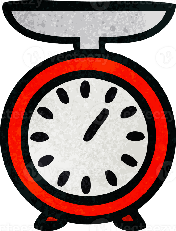 retro grunge texture cartoon of a weighing scale png