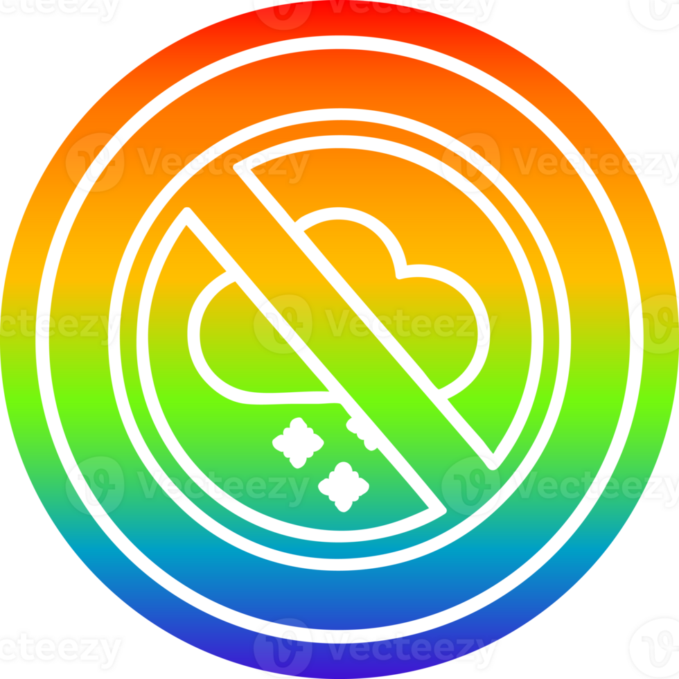 não frio clima circular ícone com arco Iris gradiente terminar png