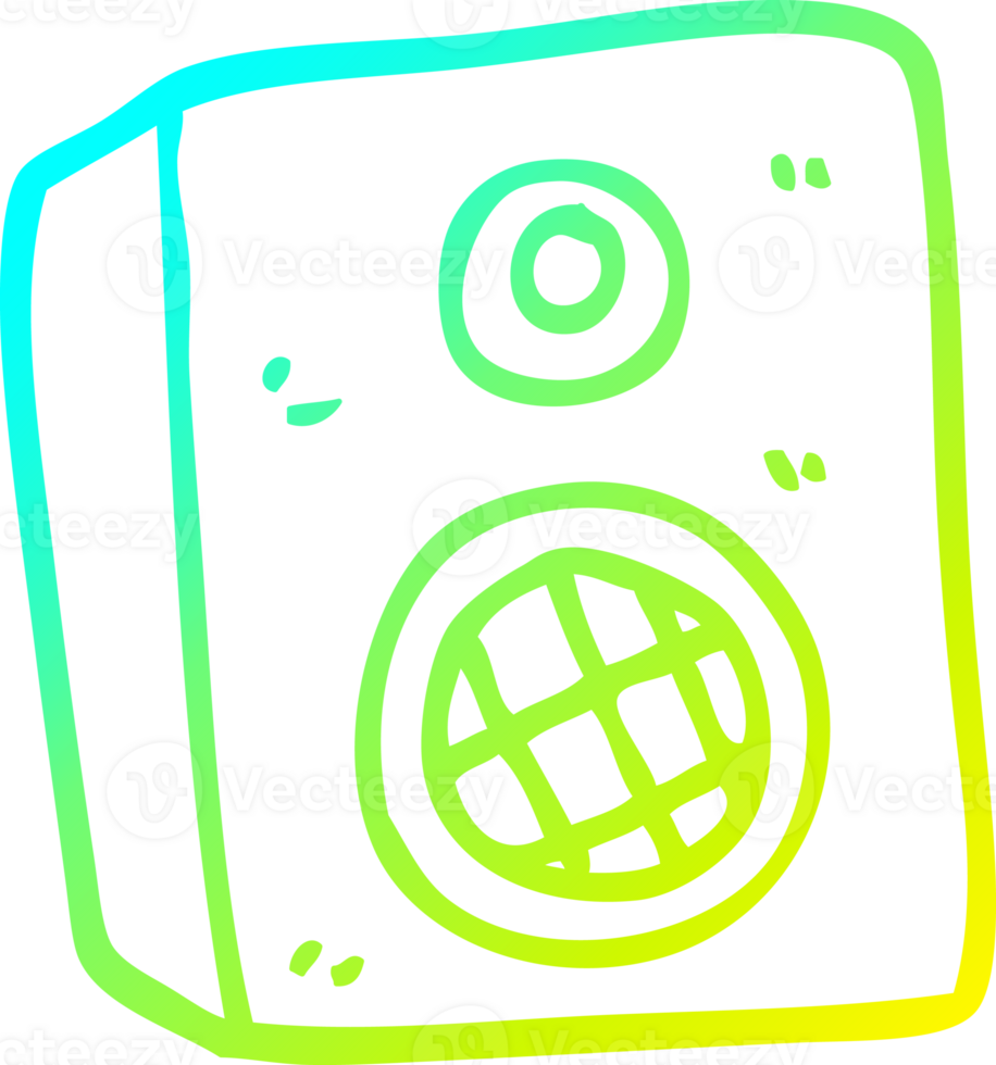 cold gradient line drawing of a cartoon speaker png