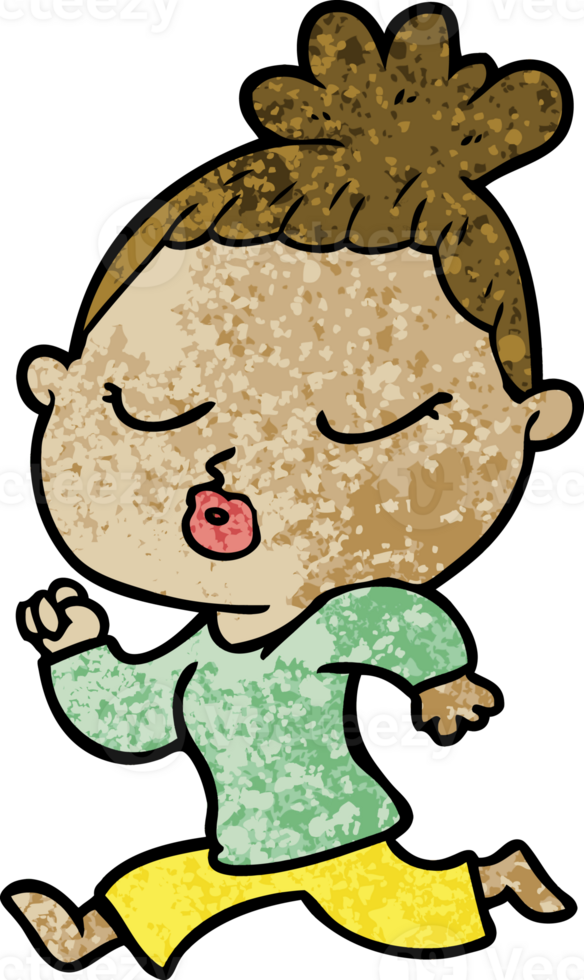 cartoon calm woman png