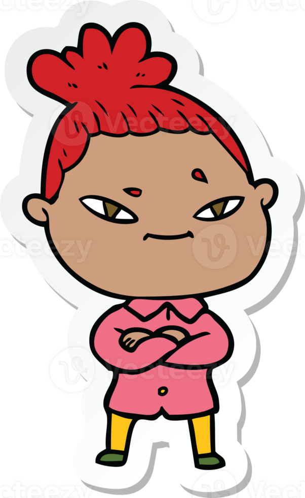 sticker of a cartoon woman png
