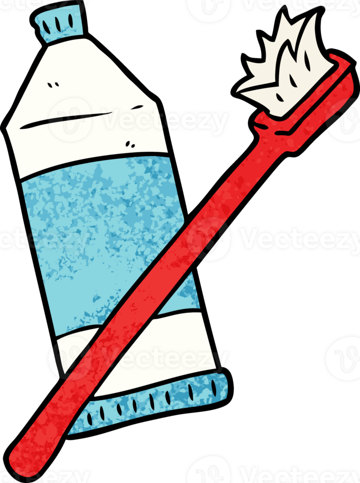 cartoon toothpaste and toothbrush png
