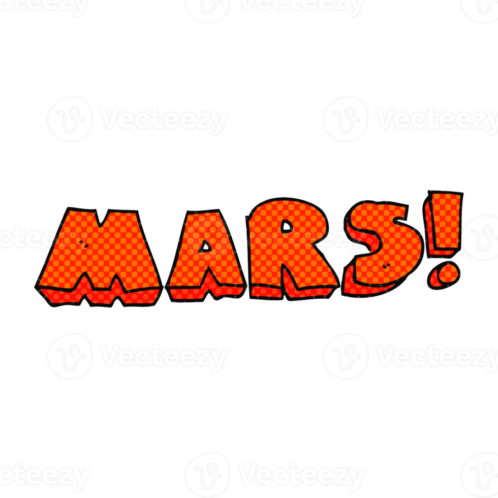 hand drawn cartoon Mars text symbol png