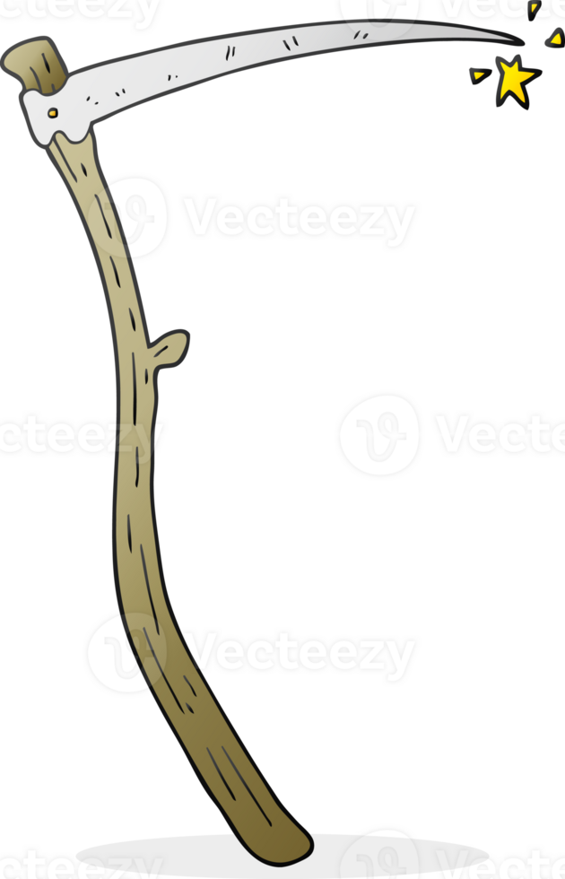 hand drawn cartoon sharp scythe png