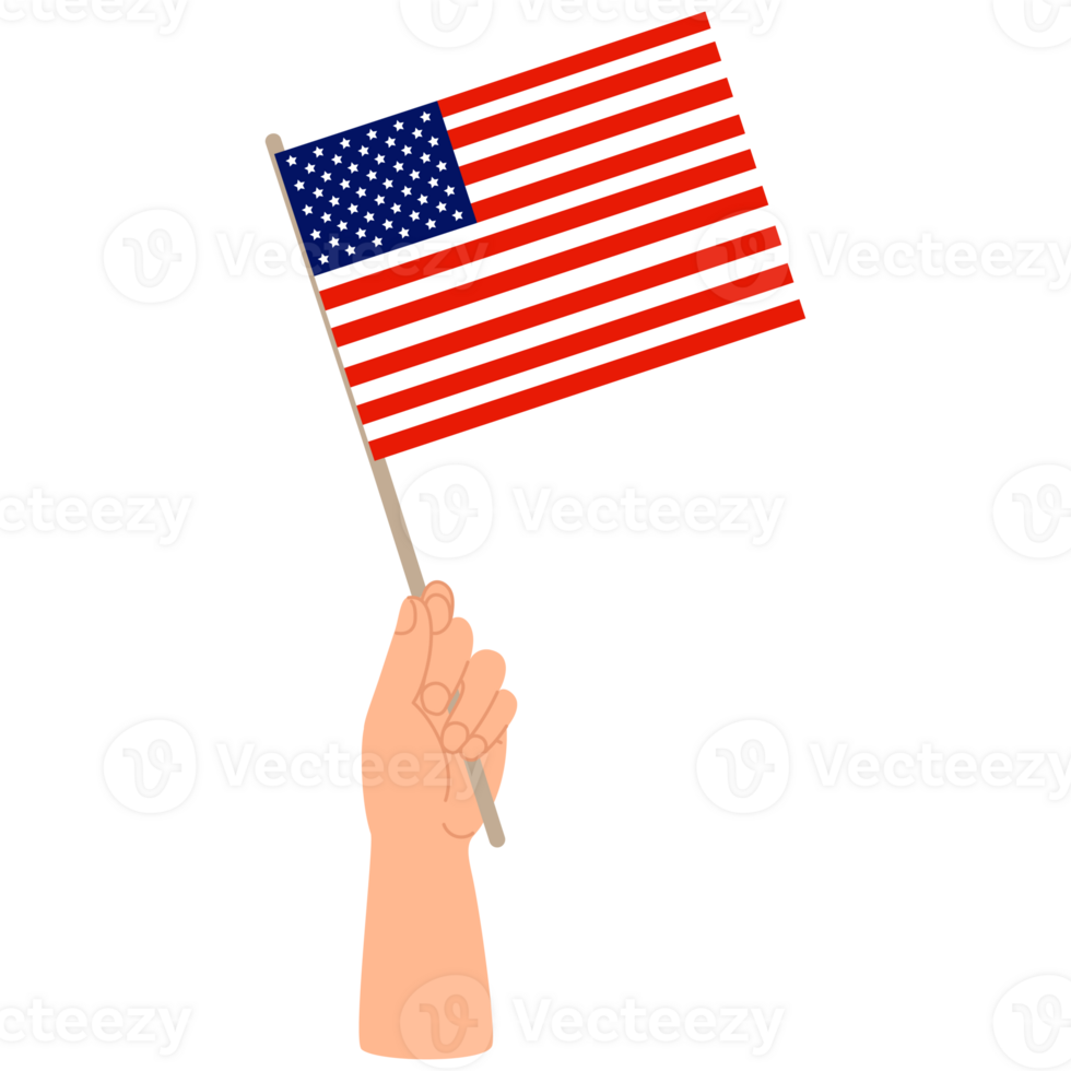Hand with American flag png