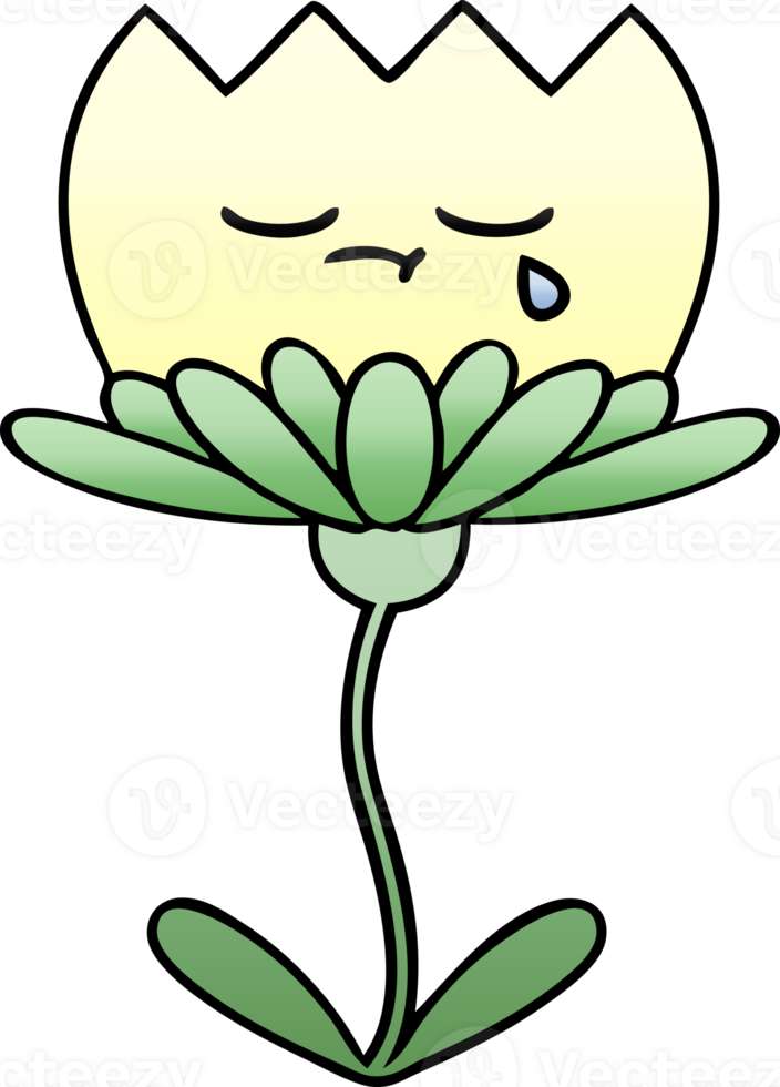 gradient shaded cartoon of a flower png