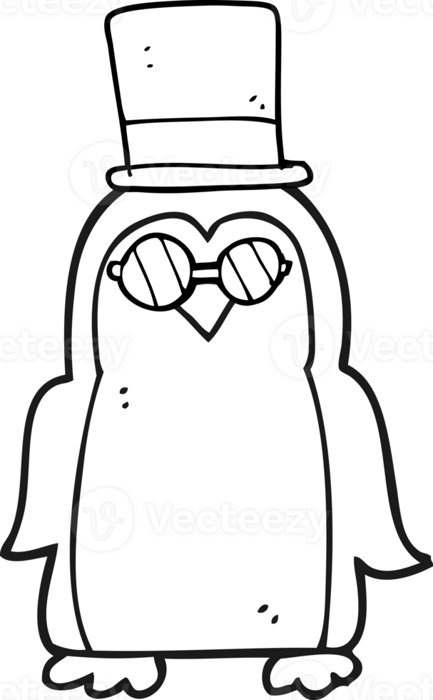 hand drawn black and white cartoon robin png