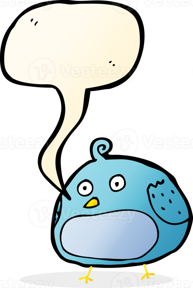 cartoon fat bird with speech bubble png