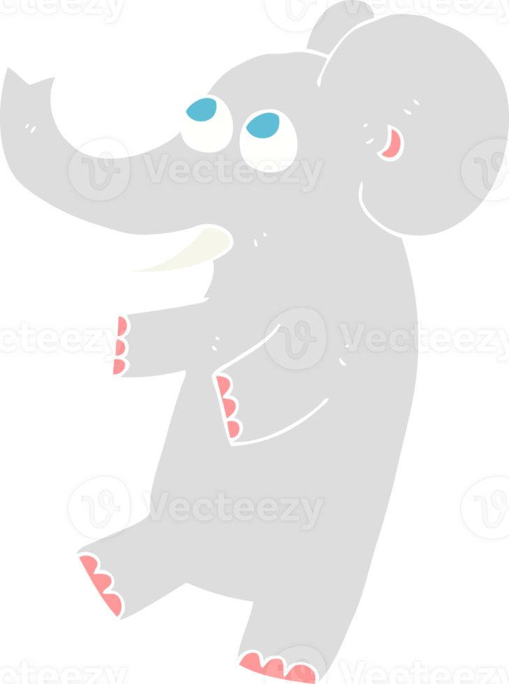 flat color illustration of cute elephant png