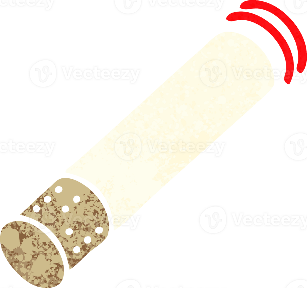 retro illustration style cartoon of a cigarette png