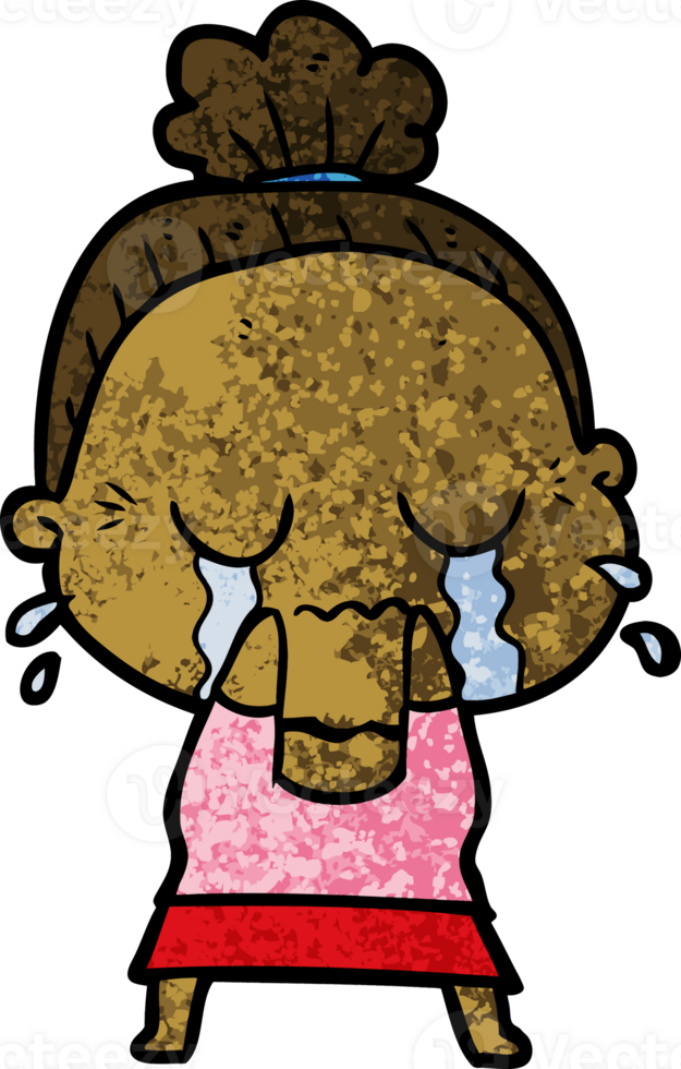 cartoon crying old lady png