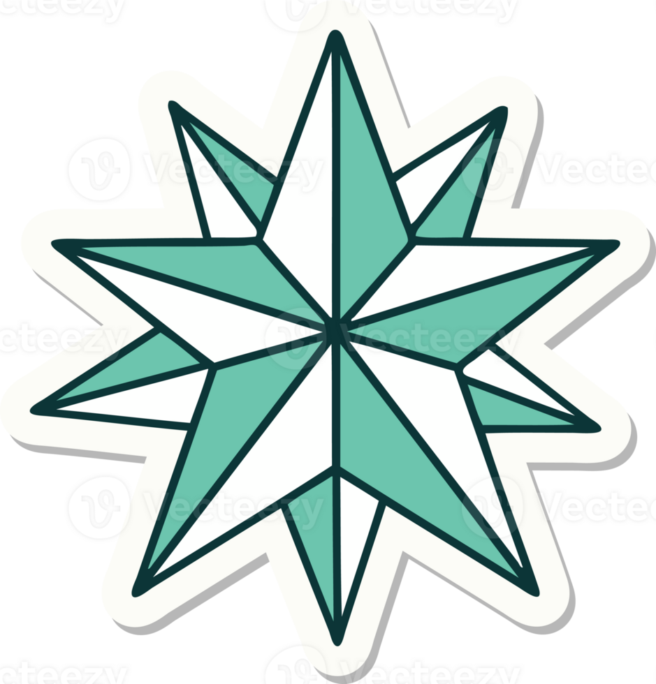 sticker of tattoo in traditional style of a star png