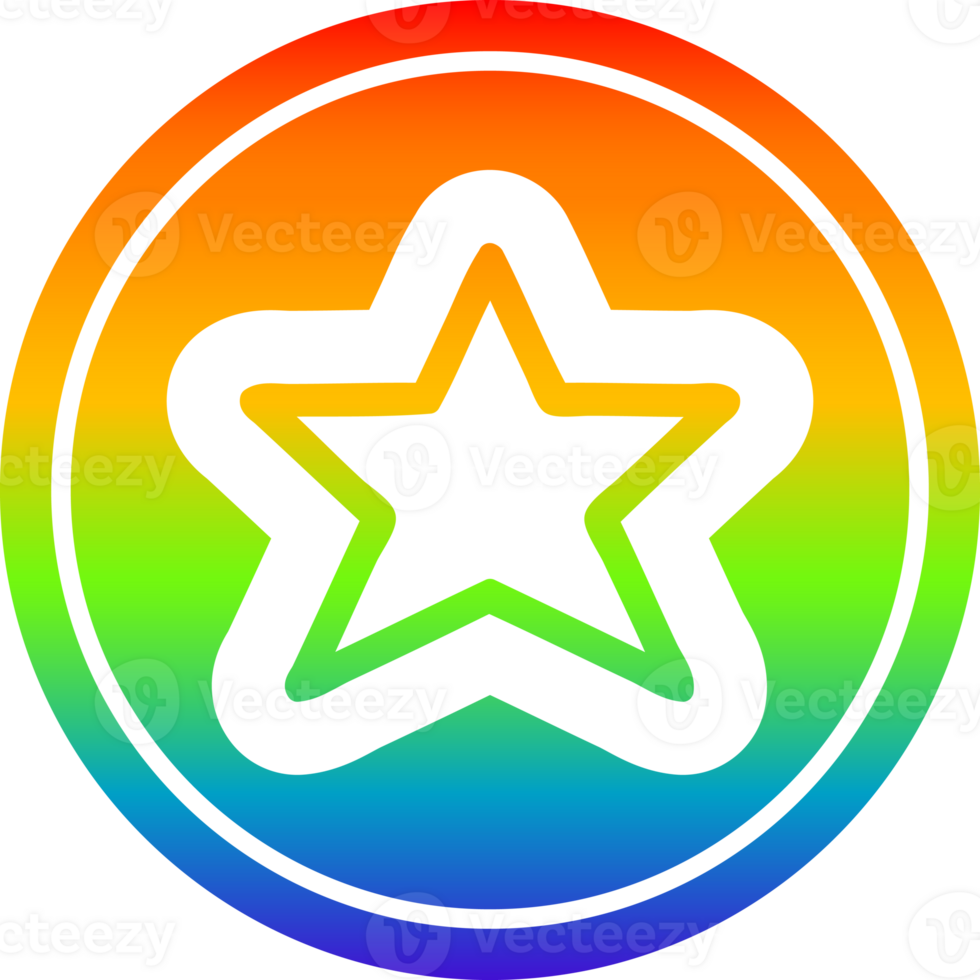 star shape icon with rainbow gradient finish png