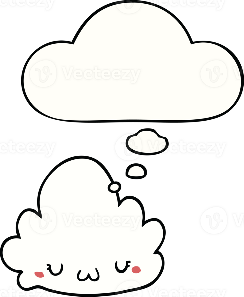 cute cartoon cloud with thought bubble png