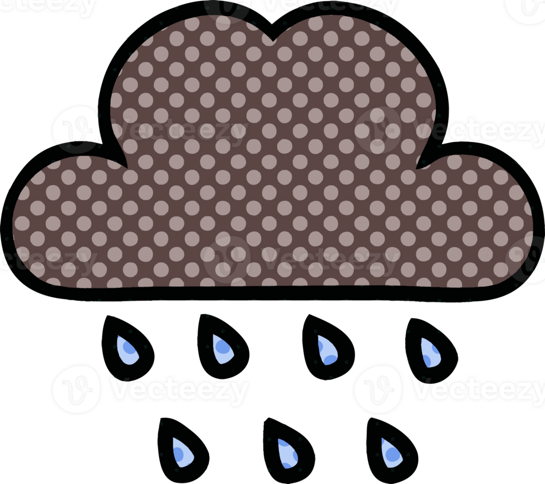 Comic Buch Stil Karikatur von ein Sturm Regen Wolke png