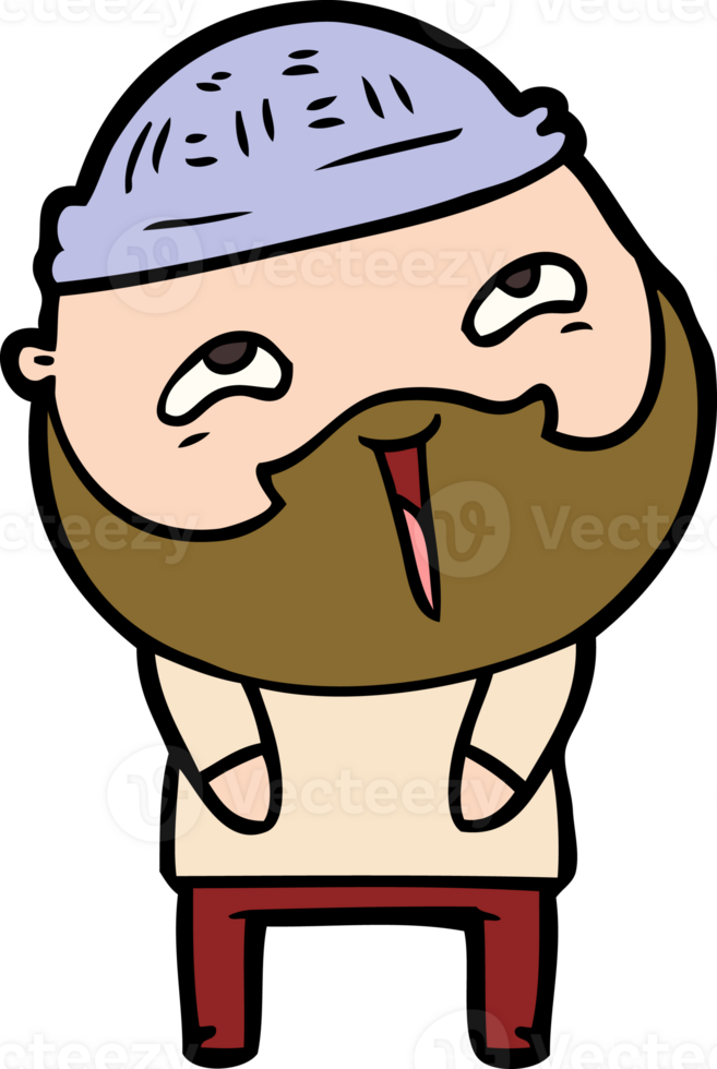 cartoon happy bearded man png