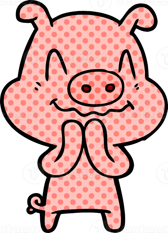 nervous cartoon pig png
