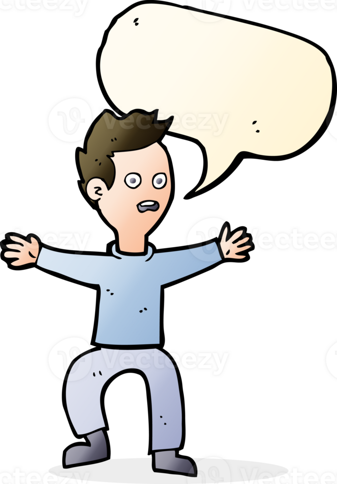 cartoon man panicking with speech bubble png