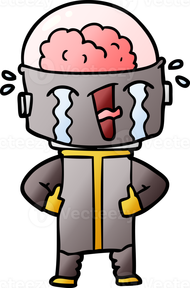 cartoon crying robot png