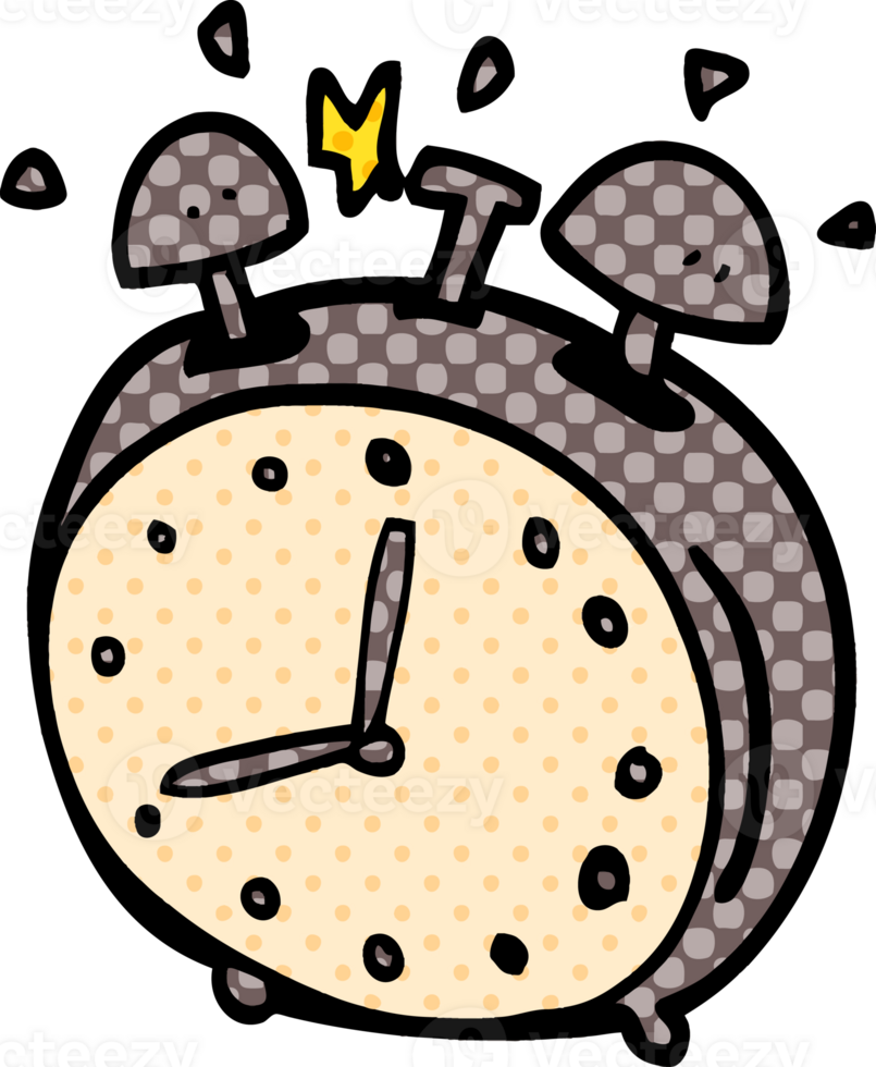 cartoon doodle alarm clock png