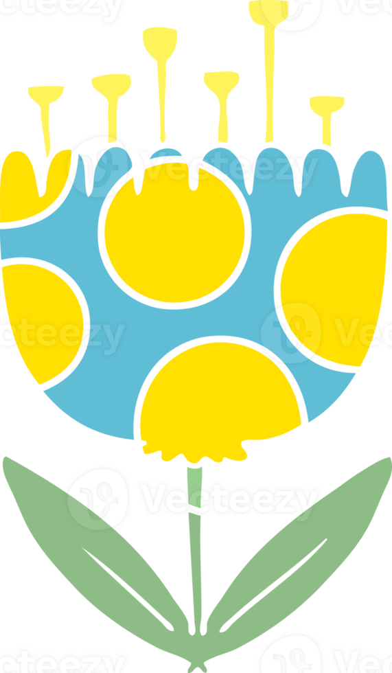 flat color style cartoon patterned flower png
