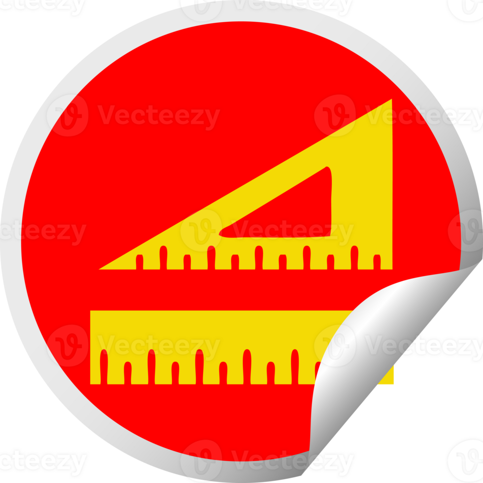 circular peeling sticker cartoon of a maths set png