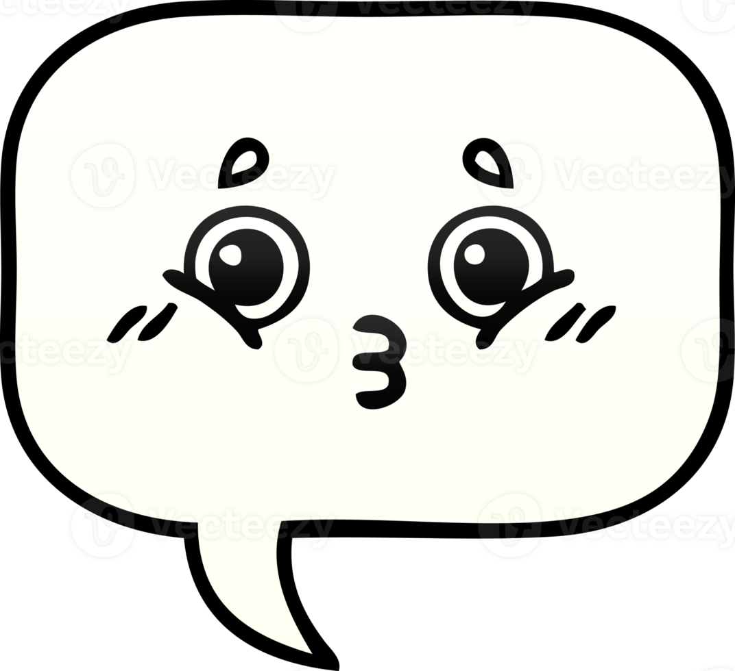 gradient shaded cartoon of a speech bubble png