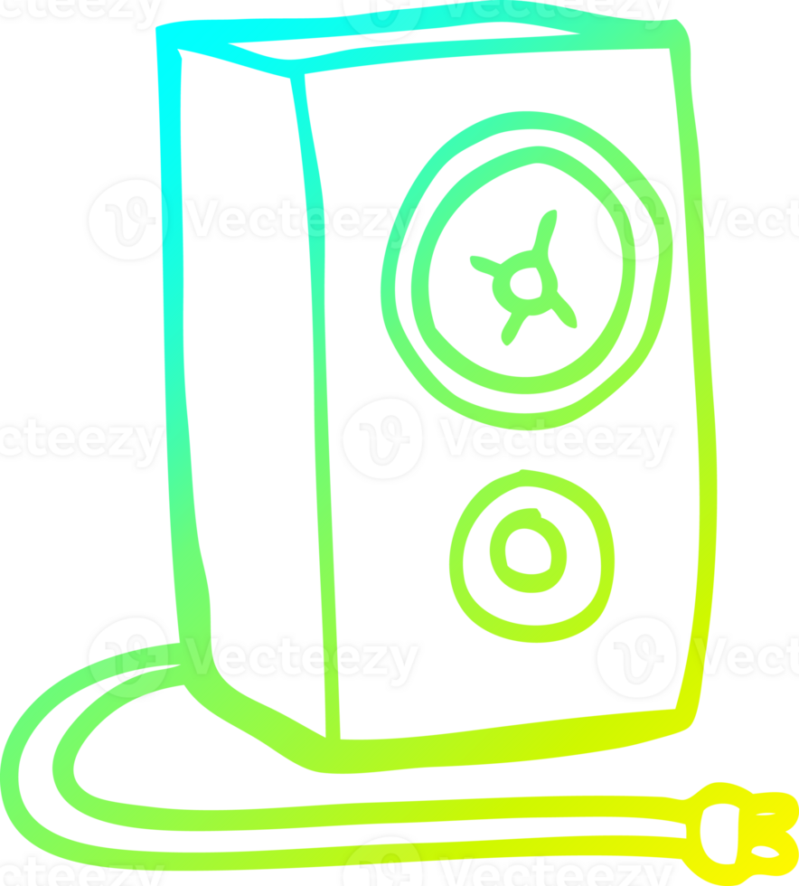 cold gradient line drawing of a cartoon speaker png