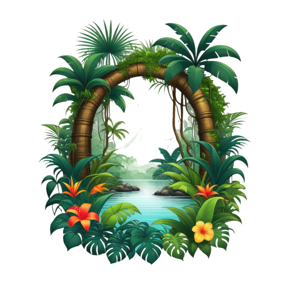 tropical island with palm trees png