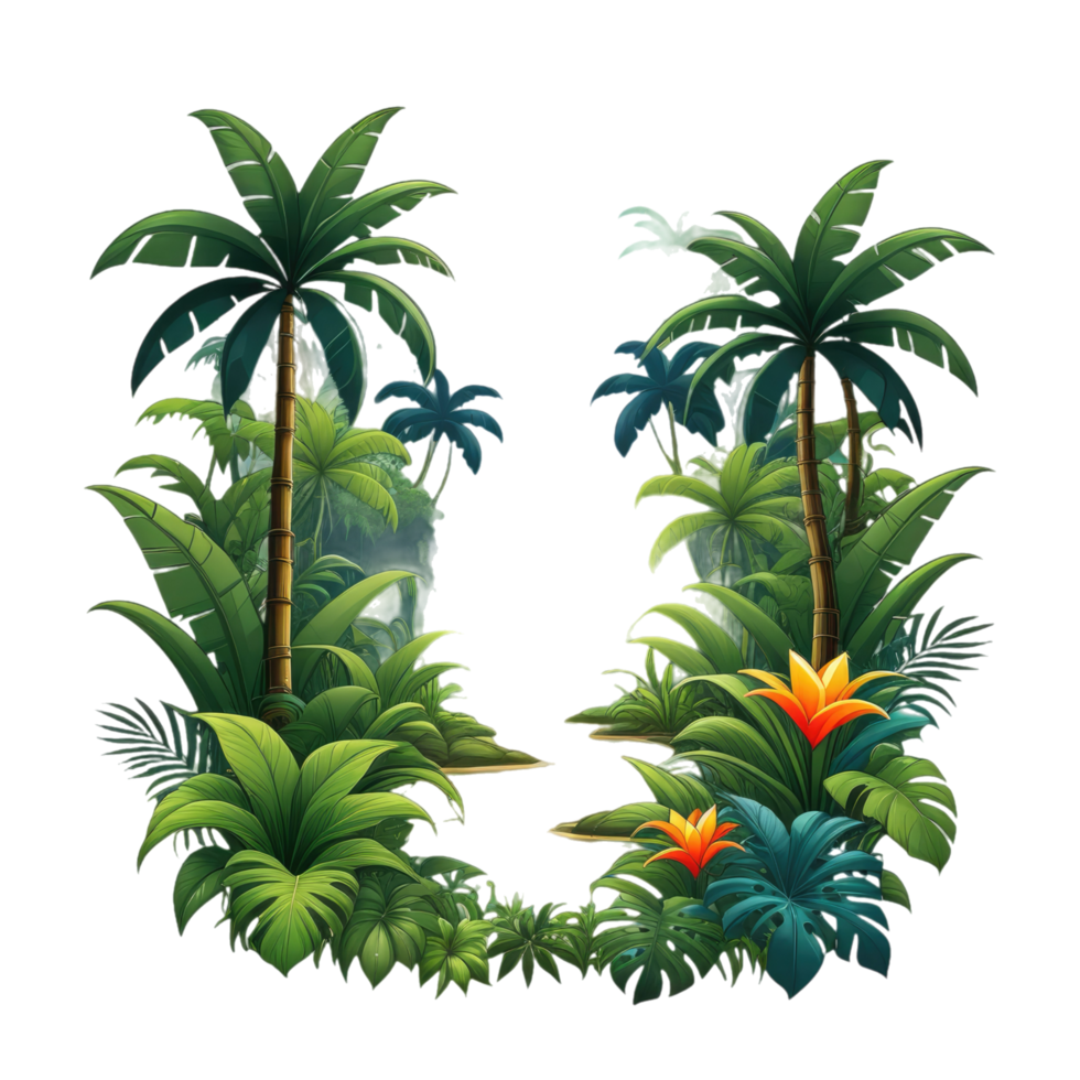 tropical island with palm trees png