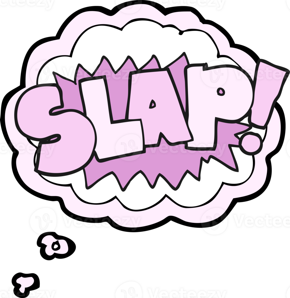 hand drawn thought bubble cartoon slap symbol png