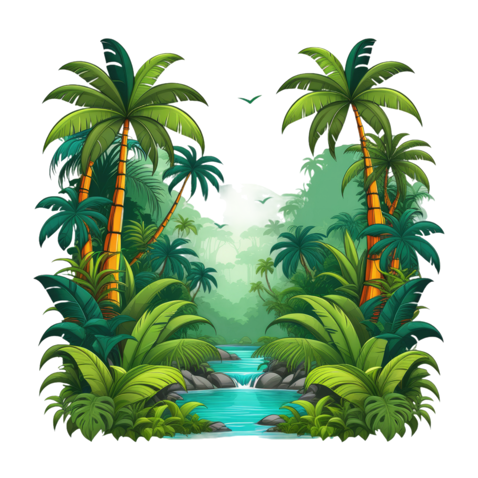 tropical island with palm trees png