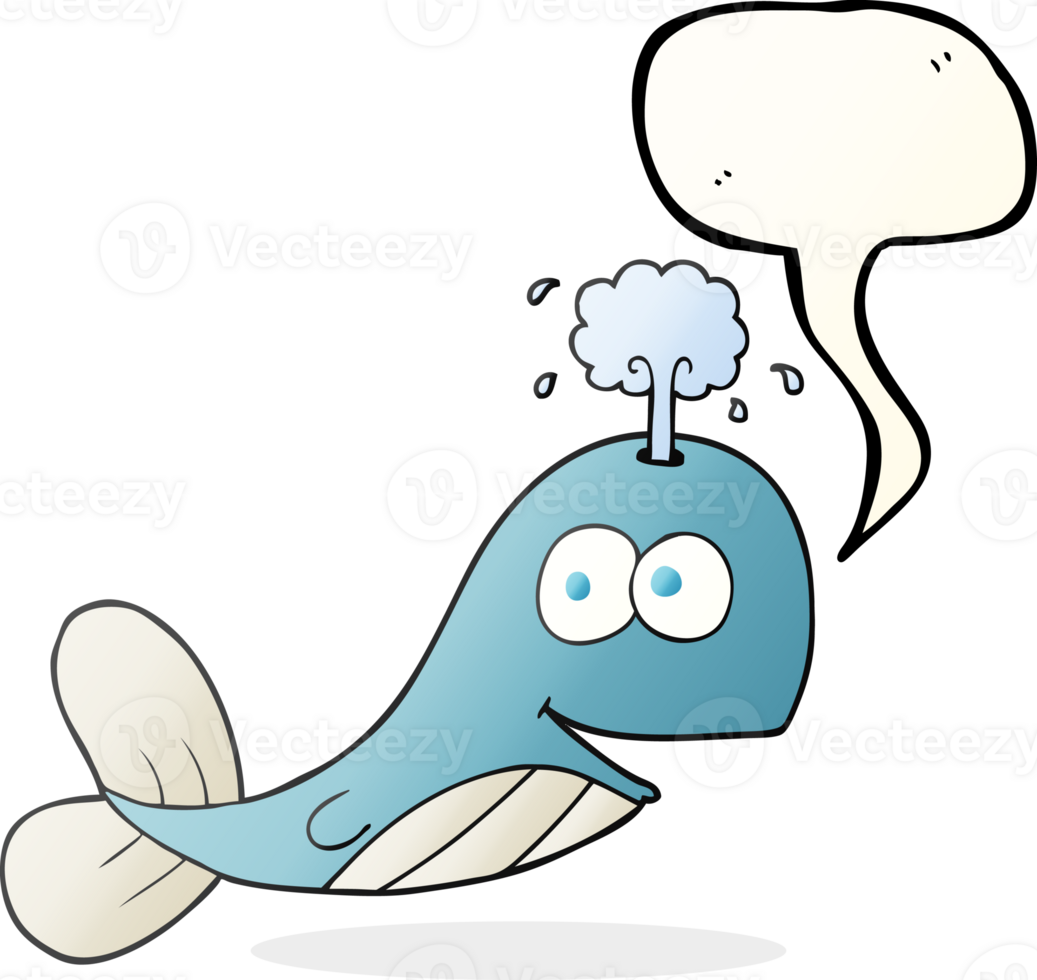 hand drawn speech bubble cartoon whale png