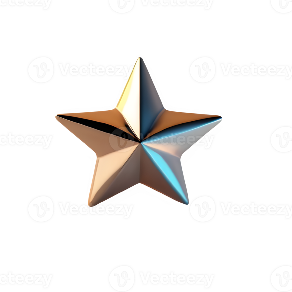 3d star Different Color Shape,Some Neon Colour png